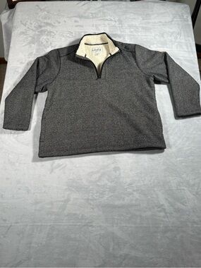Orvis Men's Dark Gray Quarter-Zip Sherpa Lined Pullover